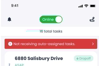 1 CanFleet driver app not receiving auto assigned tasks