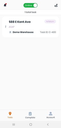 CF Driver app - return