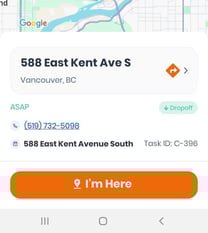 CF driver app - Im here button