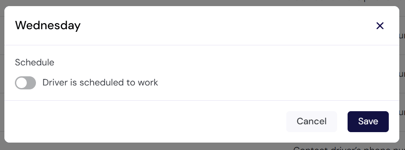 Driver shift - not scheduled to work