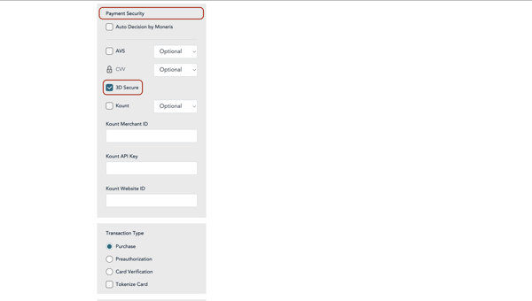Moneris 3ds checkbox