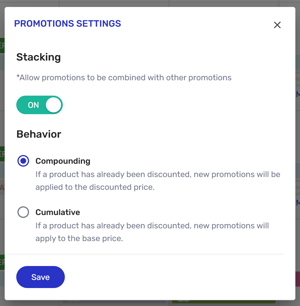 Promotions settings - stacking