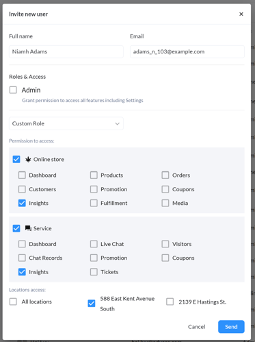 User permissions - custom role