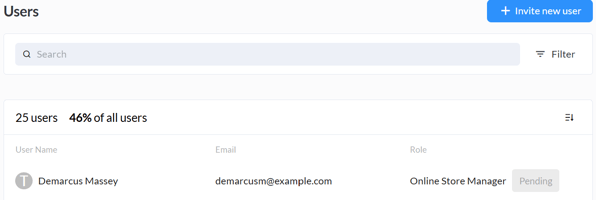 Users - pending user