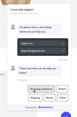 Widget - select department
